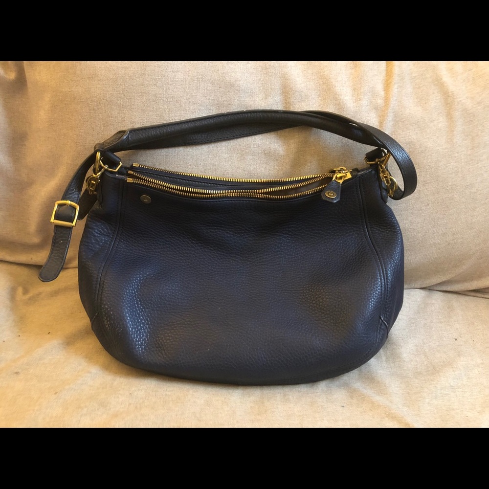 Blue JCrew leather hobo/cross body/ shoulder bag